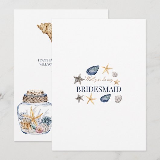 Tropical Beach Shell bruidsmeisje voorstel Kaart (Voorkant / Achterkant)