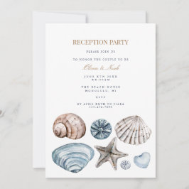Tropical Beach Shell Receptie Uitnodiging Kaart