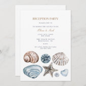 Tropical Beach Shell Receptie Uitnodiging Kaart (Voorkant / Achterkant)