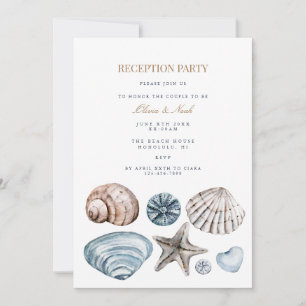 Tropical Beach Shell Receptie Uitnodiging Kaart