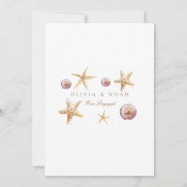 Tropical Beach Shell Verloving Aankondiging Kaart