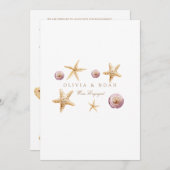 Tropical Beach Shell Verloving Aankondiging Kaart (Voorkant / Achterkant)