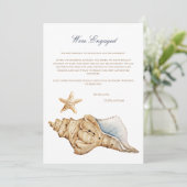 Tropical Beach Shell Verloving Aankondiging Kaart (Staand voorkant)