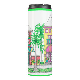 Tropical Beach Shop Thermal Tumbler; Lime Green Thermosbeker