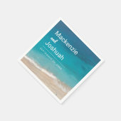 Tropical Beach Shore Turquoise Ocean Bruiloft Servet (Hoek)