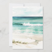 Tropical Beach sinaasappel Bloemen Bruiloft uitnod Kaart (Achterkant)