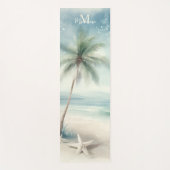 Tropical Beach Star Palm Zen Naam Monogram Yogamat (Voorkant)