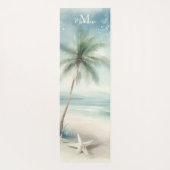 Tropical Beach Star Palm Zen Naam Monogram Yogamat (Achterkant)