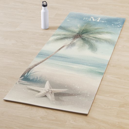 Tropical Beach Star Palm Zen Naam Monogram Yogamat (In situ)