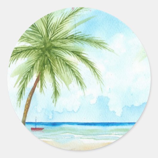 Tropical Beach Sticker (Voorkant)