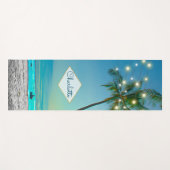 Tropical Beach String Lights Palm Trees Eigen Naam Yogamat (Voorkant (horizontaal))