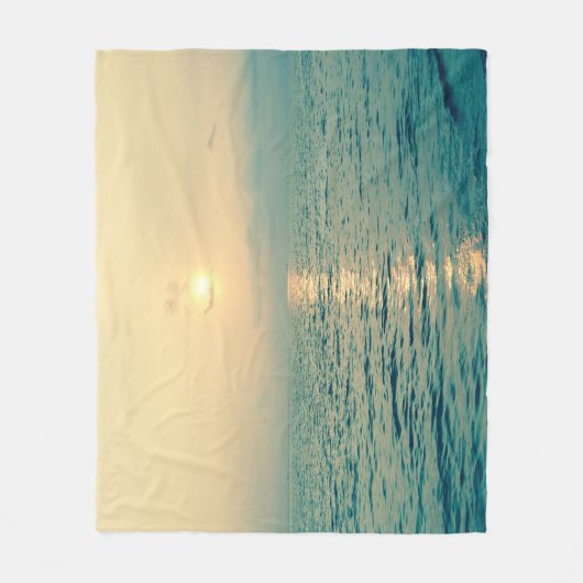 Tropical Beach Sunrise Filter Fleece Deken (Voorkant)