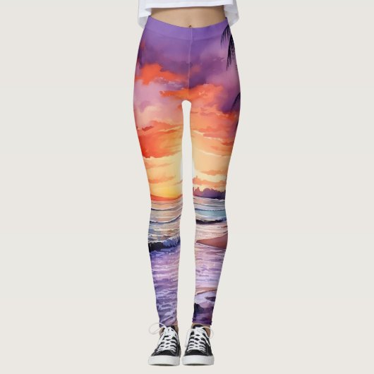 Tropical Beach Sunset #1 Leggings (Voorkant)