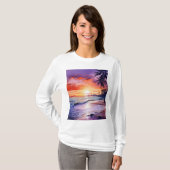 Tropical Beach Sunset #1 T-shirt met lange mouwen  (Voorkant volledig)