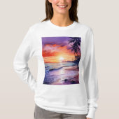 Tropical Beach Sunset #1 T-shirt met lange mouwen  (Voorkant)