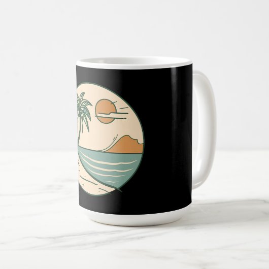 Tropical Beach Sunset Coffee Mug Koffiemok (Voorkant rechts)