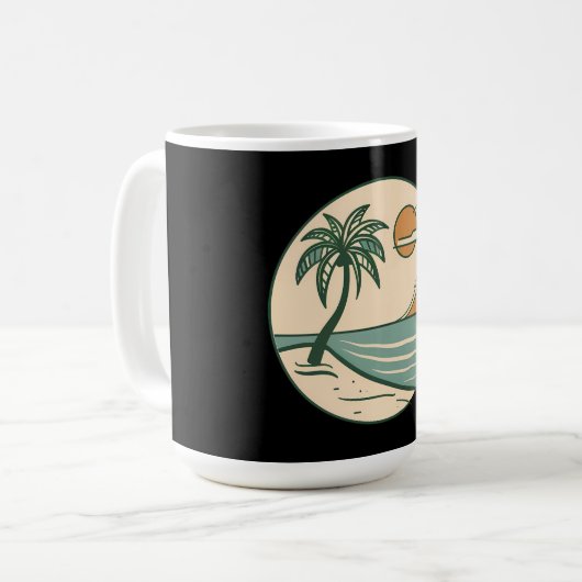 Tropical Beach Sunset Coffee Mug Koffiemok (Voorkant links)