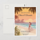 Tropical Beach Sunset Destination Wedding Postcard Briefkaart (Voorkant / Achterkant)