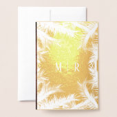 Tropical Beach Sunset Fotocollage Bruiloft uitnodi Folie Kaarten (Met envelop)