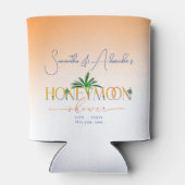 Tropical Beach Sunset Honeymoon Fund Couple Shower Blikjeskoeler (Achterkant)