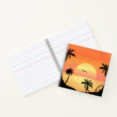 Tropical Beach Sunset Palm Tree Silhouette Art Notitieboek (Binnen)