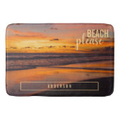 Tropical Beach Sunset Sinaasappel geel Badmat (Voorkant)