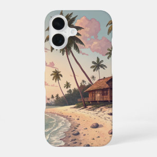 Tropical Beach Sunset Telefoonhoesje – Palmbomen iPhone 16 Hoesje