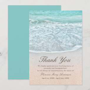 Tropical Beach Sympathy Memorial bedankkaart Kaart