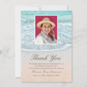 Tropical Beach Sympathy Memorial Dank u Foto Kaart (Voorkant)