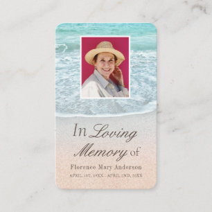 Tropical Beach Sympathy Memorial-fotokaart Visitekaartje
