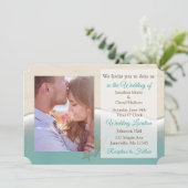 Tropical Beach thema foto bruiloft uitnodigingen (Staand voorkant)