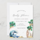 Tropical Beach Theme Baby shower Invitation Unisex Kaart (Voorkant)