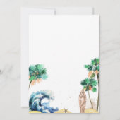 Tropical Beach Theme Baby shower Invitation Unisex Kaart (Achterkant)