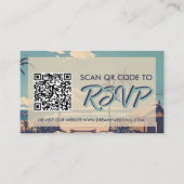 Tropical Beach Theme Bruiloft RSVP QR Code Informatiekaartje (Voorkant)