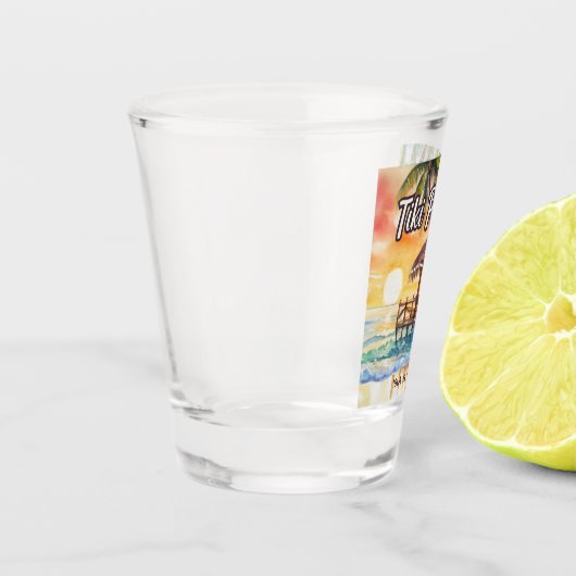Tropical Beach Tiki Bar Trouwdouche Shot Glas (Links)