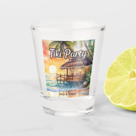 Tropical Beach Tiki Bar Trouwdouche Shot Glas