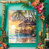 Tropical Beach Tiki Bar Trouwdouche Wandkleed
