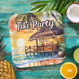 Tropical Beach Tiki Party Papieren Bordje