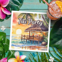 Tropical Beach Tiki Verjaardagsfeestje Cocktail