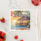 Tropical Beach Tiki Verjaardagsfeestje Cocktail Servet (Insitu)