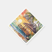 Tropical Beach Tiki Verjaardagsfeestje Cocktail Servet (Hoek)