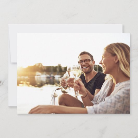 Tropical Beach Trouwfoto Save the Date (Achterkant)