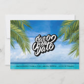 Tropical Beach Trouwfoto Save the Date (Voorkant)