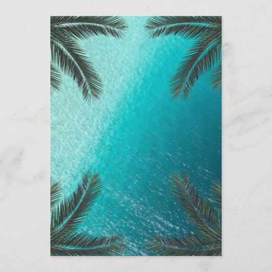 Tropical Beach Trouwlocatie Zomer Ocean Custom Menu (Achterkant)