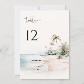 Tropical Beach Trouwtafel nummer Kaart (Achterkant)