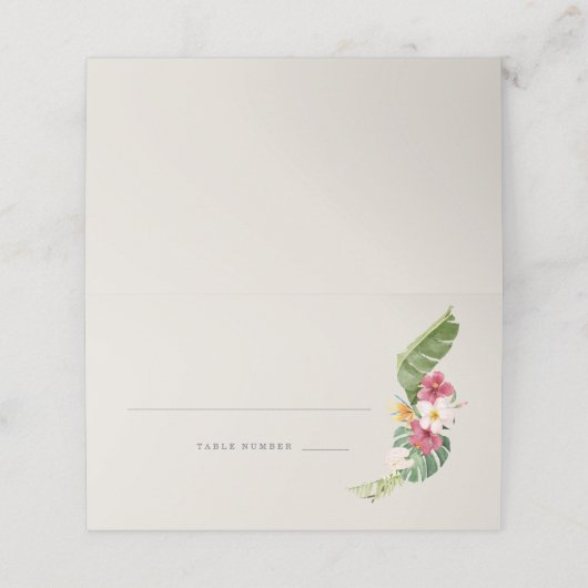 Tropical Beach Trouwtafel Plaatskaartje (Buitenkant ongevouwen)