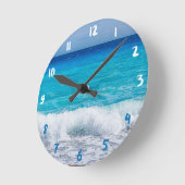 Tropical Beach Turquoise Water Blue Ocean Sea Foam Ronde Klok (Hoek)