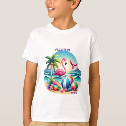 Tropical Beach Vacation 2024 Bijpassende Shirten T-shirt (Voorkant)