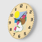 Tropical Beach Vacation Coconut Flowers Flip Flops Grote Klok (Hoek)