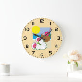 Tropical Beach Vacation Coconut Flowers Flip Flops Grote Klok (Huis)